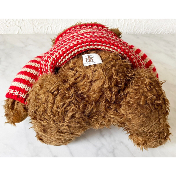 Giorgio Beverly Hills Plush Brown Teddy Bear Striped Sweater Vintage 1996 - Picture 9 of 11